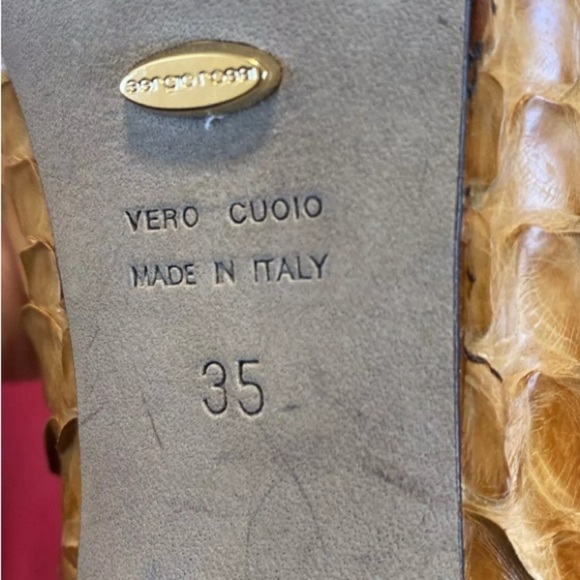 Sergio Rossi Snake Print Platform Heels Size 5 High Heel Pumps Designer Shoes - Picture 3 of 15